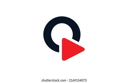 Letter O Media and play symbol logo design, Digital Video Logo Design Template, Vector Illustration on a White Background