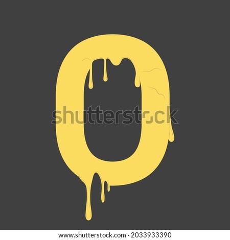 Letter O Melted Cheese Style logo or symbol template design