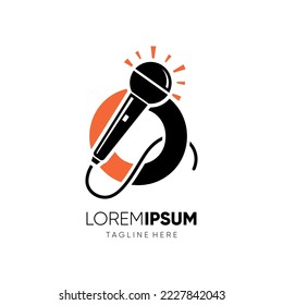 Letter O Microphone Logo Design Vector Icon Graphic Emblem Illustration