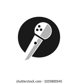 letter O with microphone vector logo.