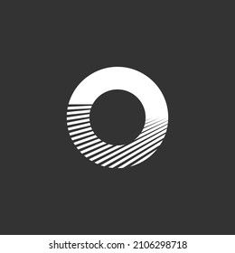 Letter O minimal Branded Abstract logo template icon. Line Art waves in the ocean