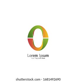 "letra O". Diseño minimalista, sencillo, digital y moderno de logotipos.