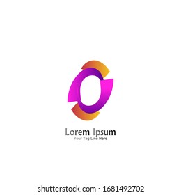 "Buchstabe O". Minimalistisches, einfaches, digitales und modernes Logo-Design.