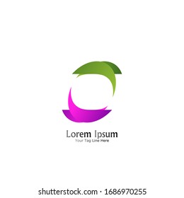 "letter O". Minimalist, simple, digital and modern logo design.