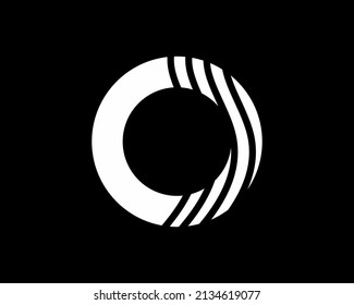 Letter O Minimalist and simple modern symbol icon. The shape is a circle and half in the form of an ocean, a logo template for the ocean. Vector