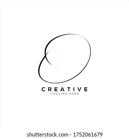Letter O Minimalist Thin Flourishes Typography Logo