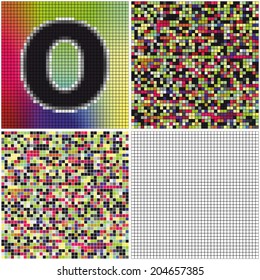 Letter O (mixed mosaic with empty cells)