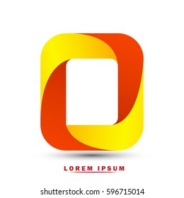 Letter O . Modern concept. elegant and simple typographic .Twisted orange and gold