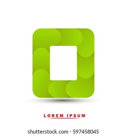 Letter O. modern concept and simple typographic. green