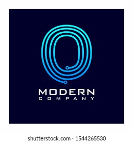 Letter O Modern Digital Technology Logo Design Vector