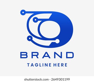 Letter O Modern Digital Technology Logo Design
