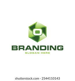 Letter O Modern Hexagon Simplicity Icon Technology Design Logo