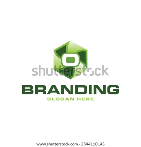 Letter O Modern Hexagon Simplicity Icon Technology Design Logo