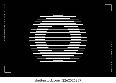 Letter O Modern Logo with Horizontal Line Pattern