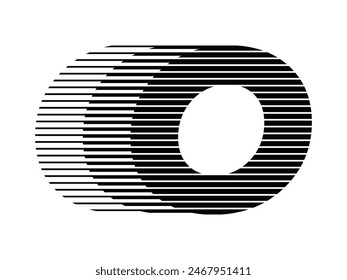 Letter O Modern Logo with Horizontal Speed Line Pattern