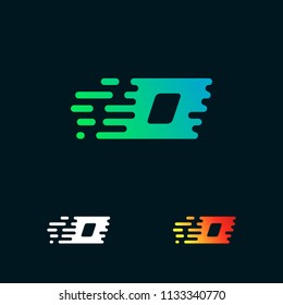letter O modern speed shapes logo design vector
