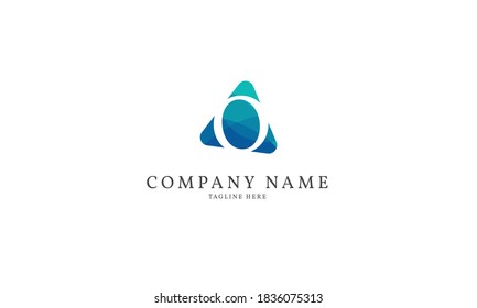 letter O modern triangle logo template