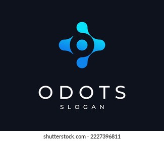 Letter O Molecule Abstract Science Technology Connection Physics Tech Modern Vector Logo Design