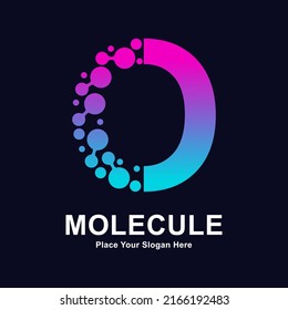 Letter O molecule dots logo vector design. Suitable for business, initial, Medicine, science, technology, laboratory, electronics