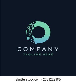 Letter O Molecule Logo, Bio tech Connect Dots Science Technology Logo Design Vector