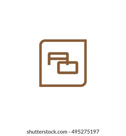 The letter A and O Monogram With Frame Square. Logo Design Template Brown