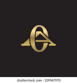 letter A and O monogram golden logo