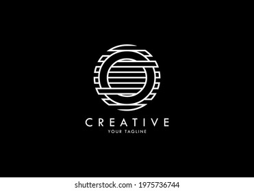 Letter O Monogram linked striped circle, Interesting concept looks abstract