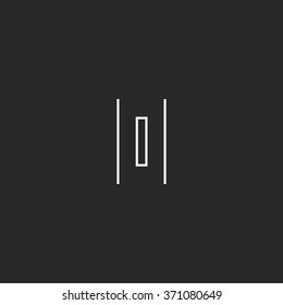 Letter O monogram logo, geometric thin line shape, mockup concept hipster emblem