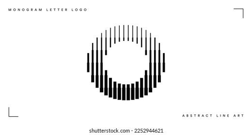 Letter O Monogram Logo Icon Geometric Vertical Stripe Lines