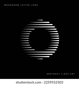 Letter O Monogram Logo Icon Geometric Horizontal Motion Speed Lines