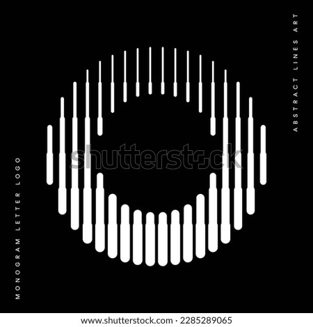 Letter O Monogram Logo Icon Geometric Vertical Stripe Lines