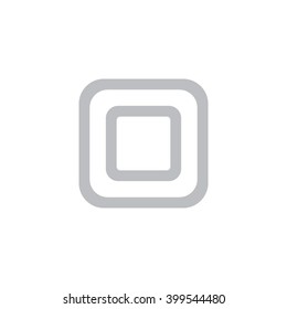 letter O and O monogram square shape logo, letter O with rounded square frame logo gray