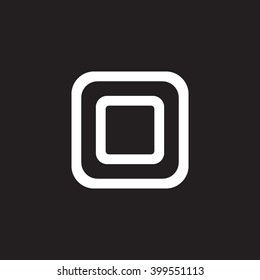 letter O and O monogram square shape logo, letter O with rounded square frame logo black