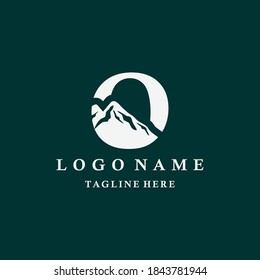 letter O mountain logo design template elements