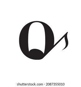 Letter O With Music Key Note Logo Design Element. Usable For Business, Musical, Entertainment, Record And Orchestra Logos