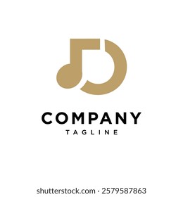 Letter O Music Note Logo Icon Vector