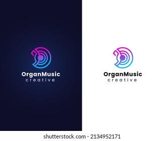 letter o with music sign logo template