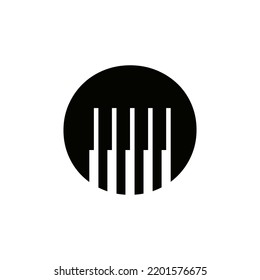 Letter O Musician Symbol, Piano Logo Icon Vector Template On White Background