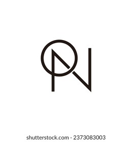 Letter O and N combination geometric symbol simple logo vector