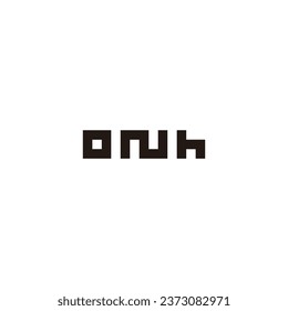 Letter O, N and h square geometric symbol simple logo vector