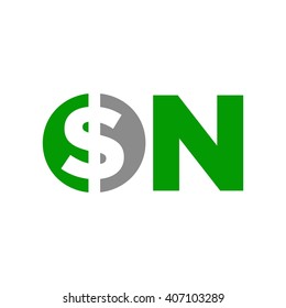 letter O and N logo vector.