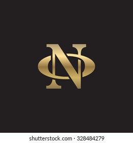 letter O and N monogram golden logo