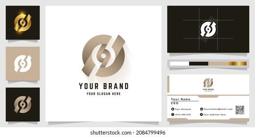 Letter O or N monogram logo with business card design