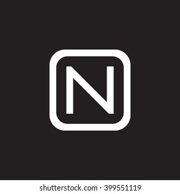 letter O and N monogram square shape logo, letter N with rounded square frame logo black