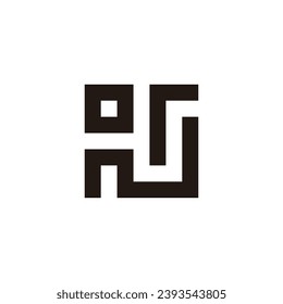 Letter o, N and r squares geometric symbol simple logo vector