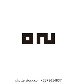 Letter O N square geometric symbol simple logo vector