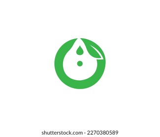 Letter O Nature Green Water Leaf Logo Design Abstract Modern Vector Template.