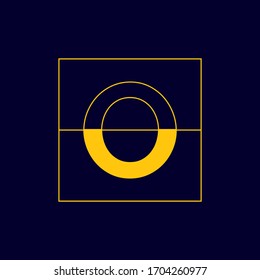 letter o negative space flat, simple, iconic logo, icon design - vector
