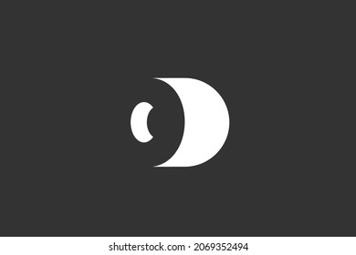 Letter O negative space shadow logo design