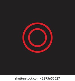 Letter O neon, circle geometric symbol simple logo vector